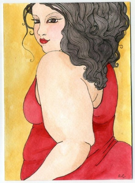 Арты полных девушек