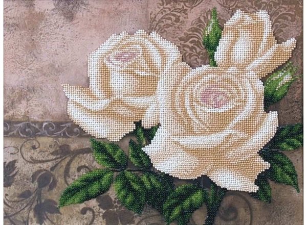 Вышивка бисером розы