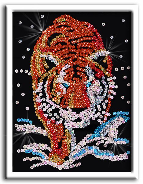 Волшебная мастерская мозаика из пайеток "тигр" 003