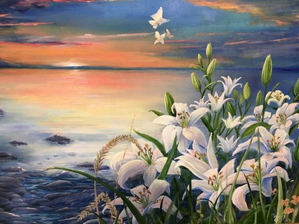 Лилии живопись