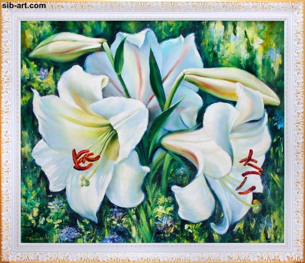 Интерьерная живопись лилии