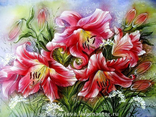 Лилии живопись