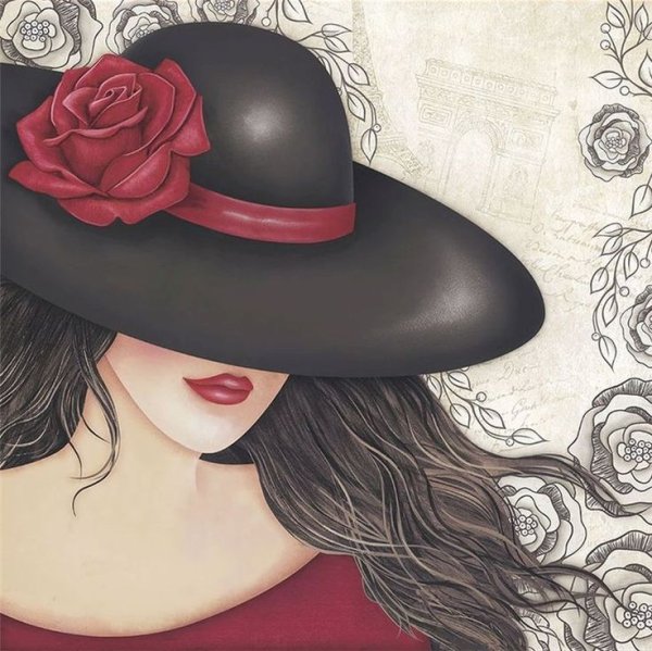 Женщина в шляпке арт