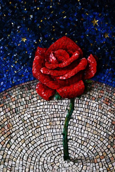 Цветы из мозаики