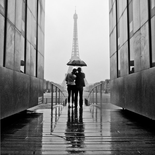 Горный пейзаж черно белый