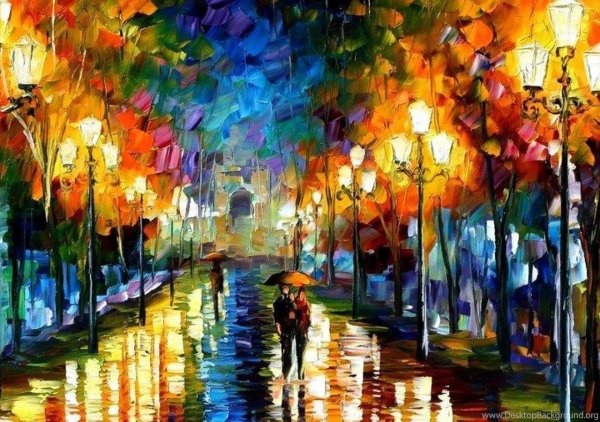 Город, улица, фонарь... Художник Леонид Афремов