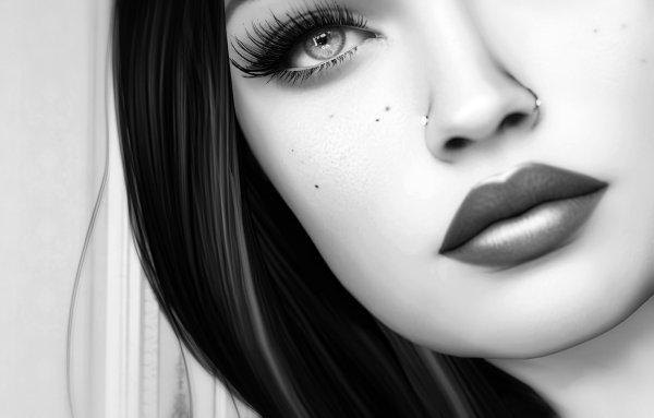 Графичное лицо девушки