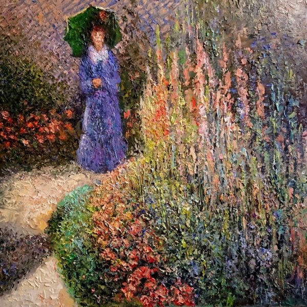 Моне девушка в саду