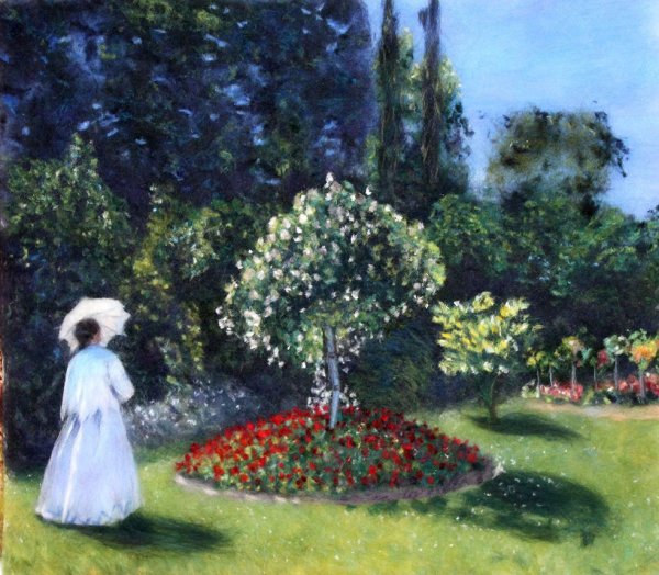 Клод Моне «дама в саду сент-адресс», 1867 год.