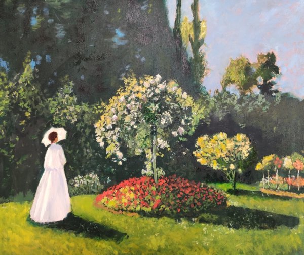 Клод Моне дама в саду сент-адресс