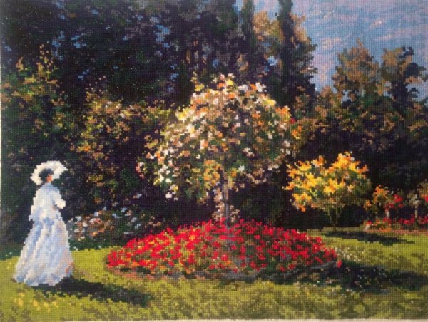 Картина дама в саду Клод Моне