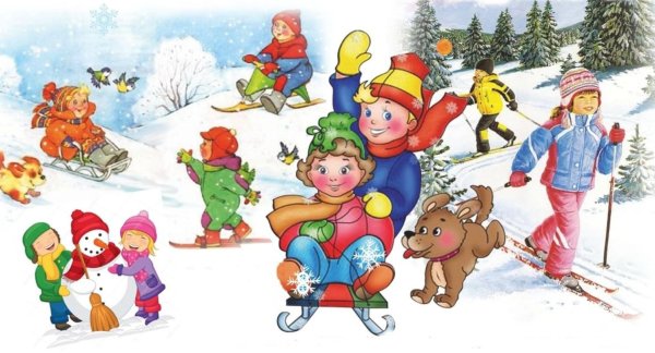 Зимний лес гуашью