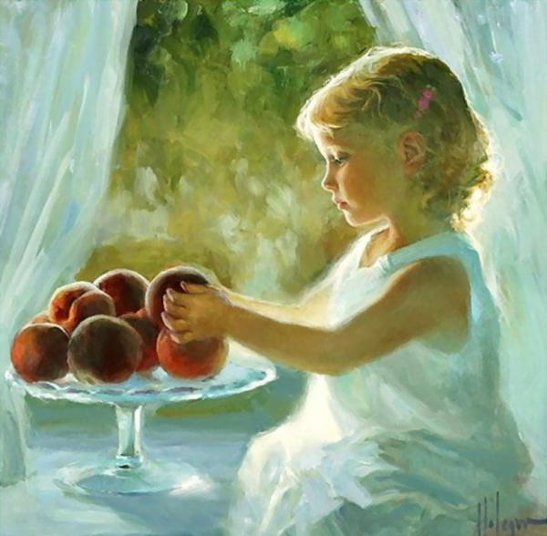 Девочка с персиками Серова
