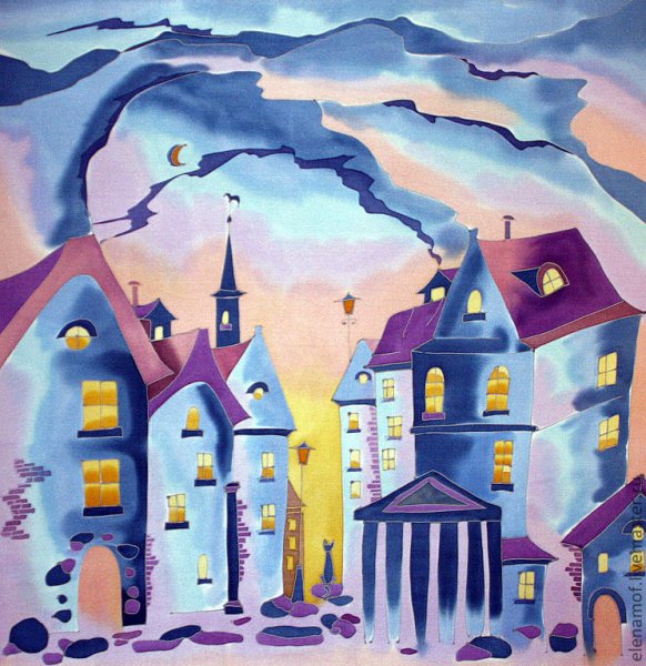 Батик ночной город