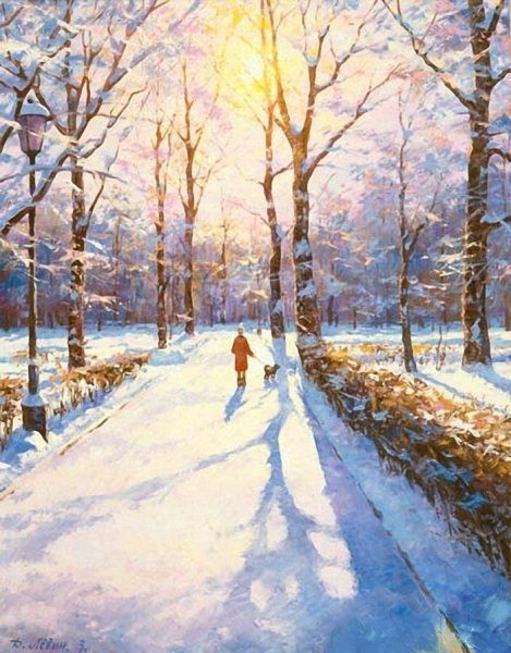Художник Дмитрий Левин зима
