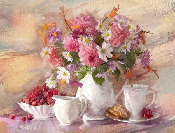 Цветы натюрморты живопись