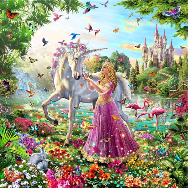 Алмазная мозаика принцесса и Единорог