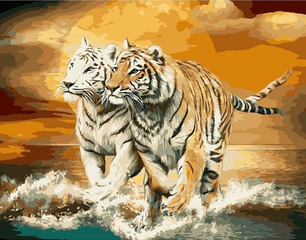 Алмазная мозаика 40х50 тигр QA 202970