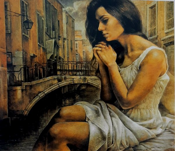 Грустная девушка картина