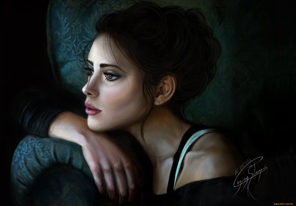 Задумчивая женщина фэнтези