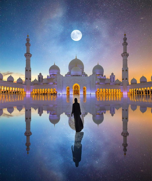 Мечеть шейха Зайда ночью