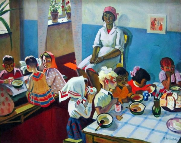 Николай Ульянов "Снегири. Детский сад", 1964 год