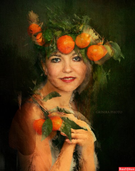Девушка с мандаринами картина