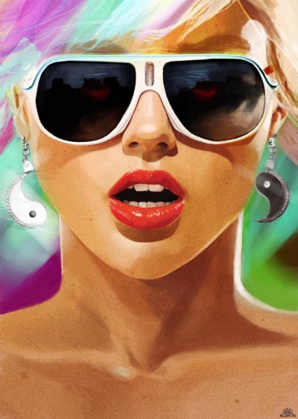 Девушка в очках иллюстрация