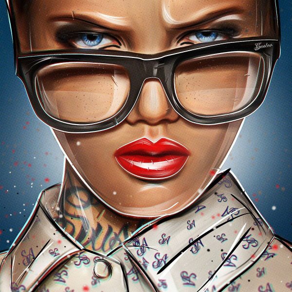 Девушка в солнцезащитных очках арт