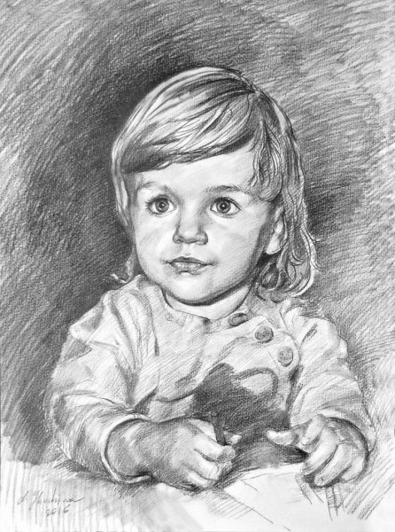 Детские портреты карандашом