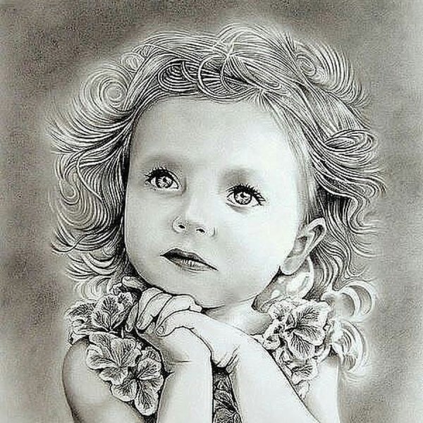 Портрет ребенка карандашом