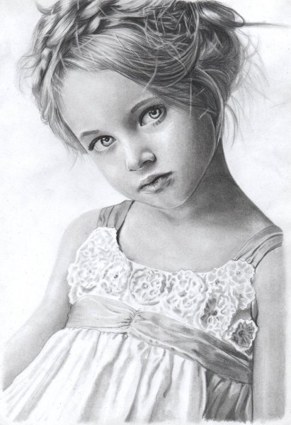 Портрет девочки карандашом