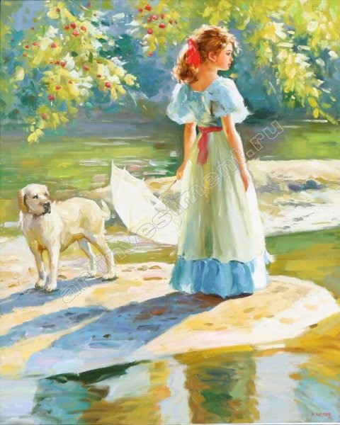 Girl and her Collie by Heywood Hardy