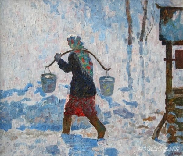 За водой с коромыслом