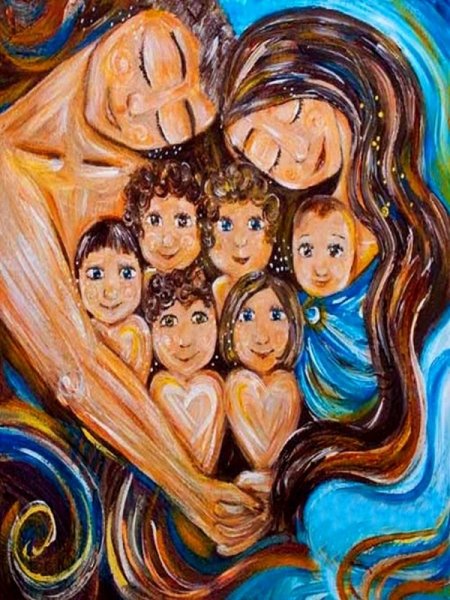 Картина многодетная семья Кэти Берггрен