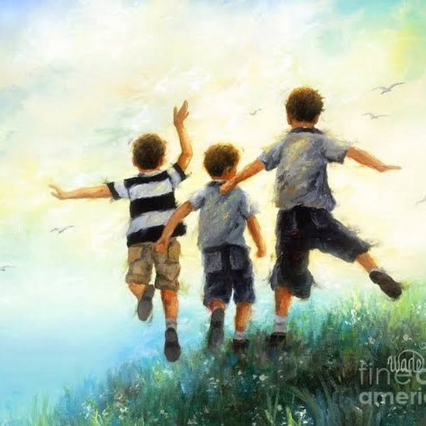 Дети бегут картина