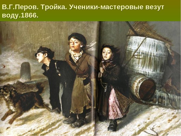 Перов Василий Григорьевич. Тройка. Ученики мастеровые везут воду