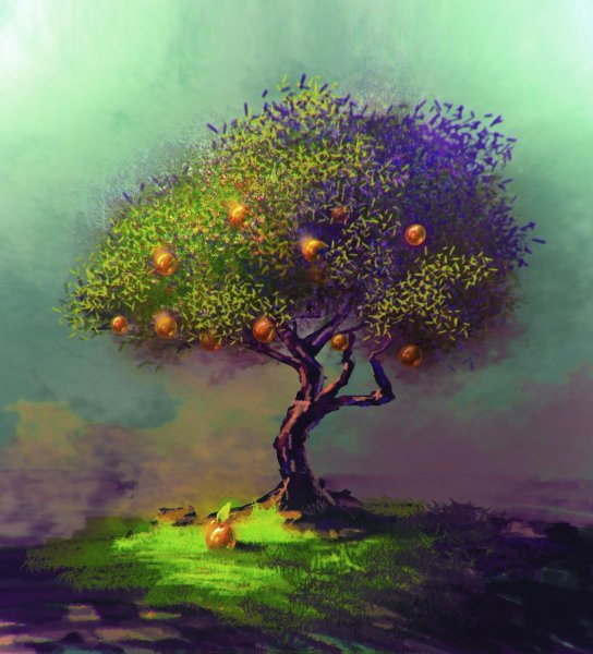 Картина цветущее дерево