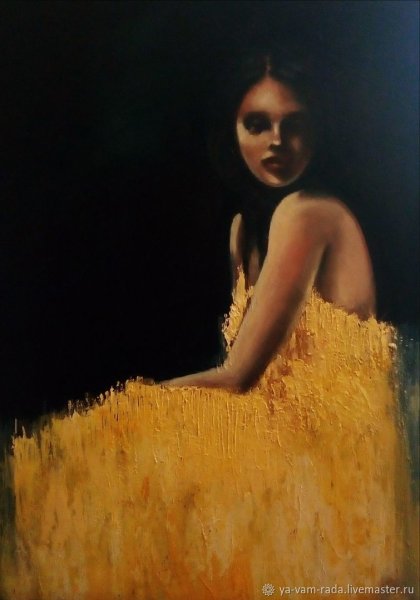 Девушка в желтом платье картина