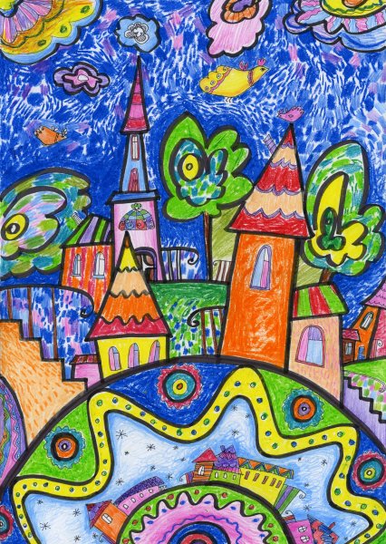 Нарисовать звездную ночь Ван Гога