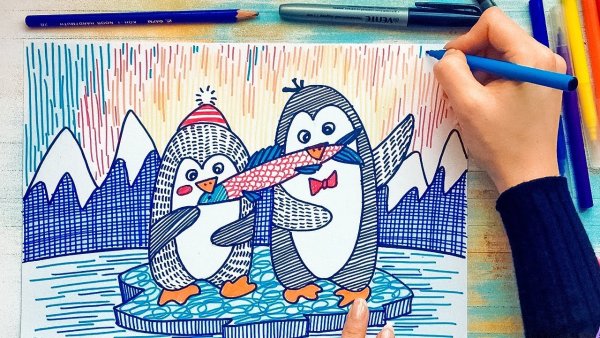 Рисунки разноцветные легкие