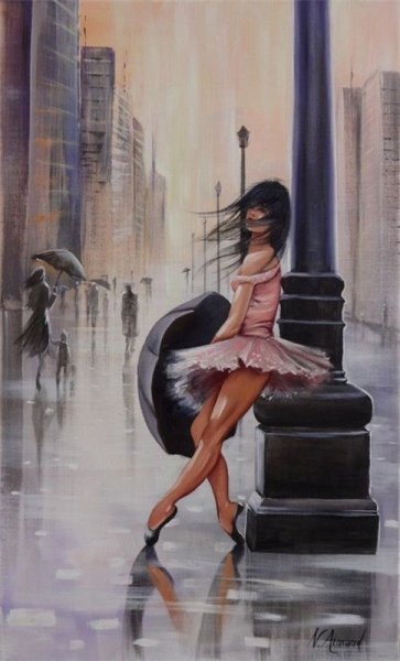 Девушка под зонтом