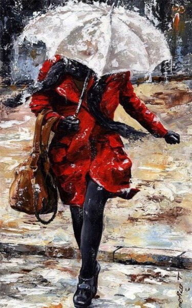 Женщина под зонтом