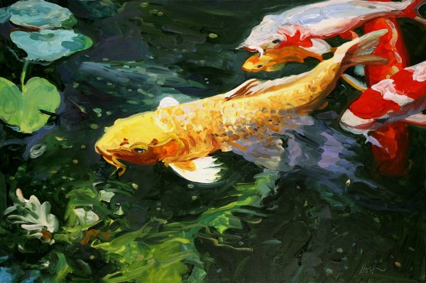 Японский Карп кои арт