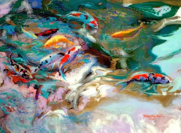 Интерьерная живопись рыбы