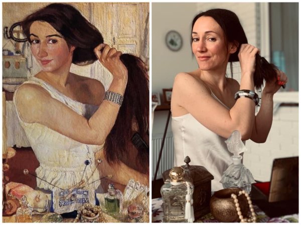 Картина Серебряковой за туалетом