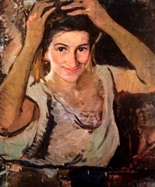 Зинаида Евгеньевна Серебрякова за туалетом. Автопортрет