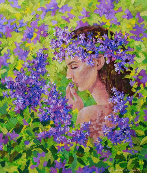 Девушка с сиренью картина