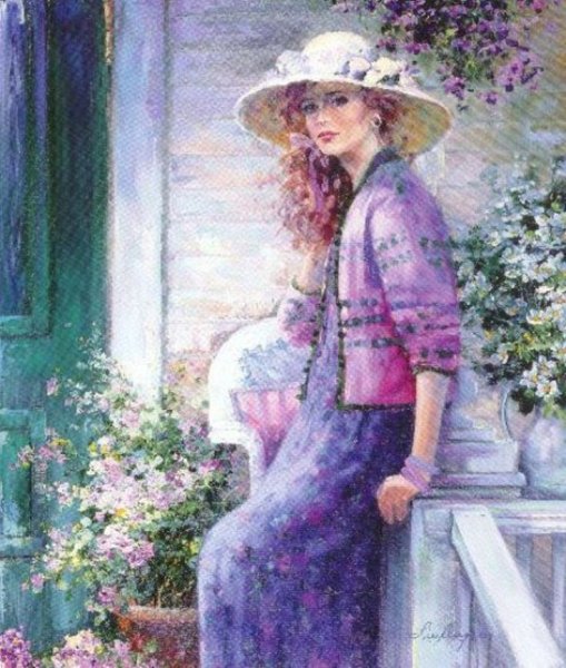 Дама в лиловом платье