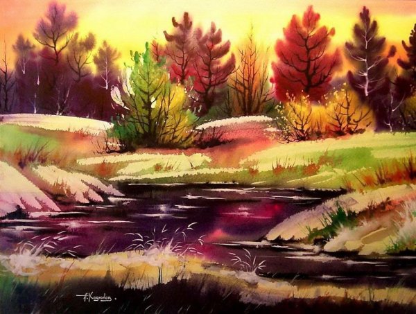 Картины пейзажи художник Фенг з.л